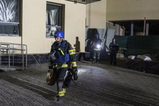 Des débris d'un drone ont chuté sur un immeuble résidentiel dans le centre de Kiev, provoquant un incendie (archives)..